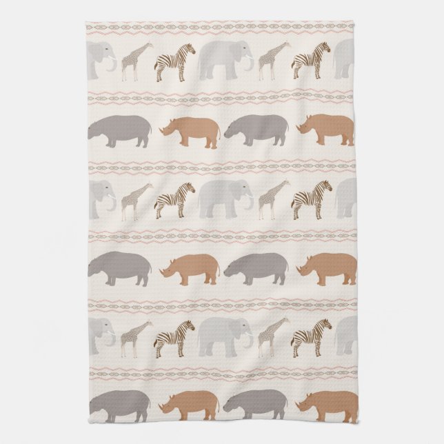 African animals pattern 1 kitchen towel (Vertical)