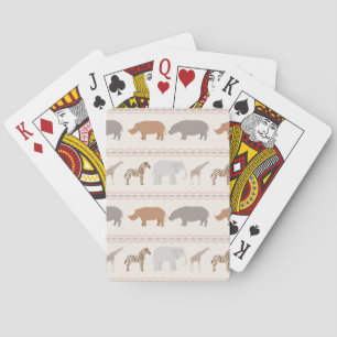 African animals pattern 1 playing cards