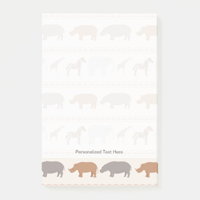 African animals pattern 1 post-it notes (Front)