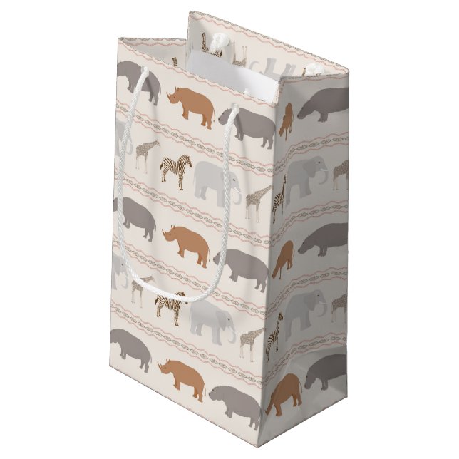 African animals pattern 1 small gift bag (Back Angled)