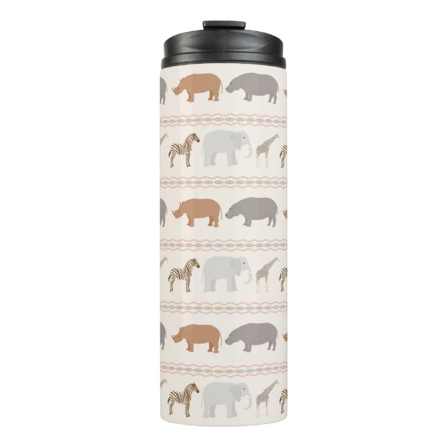 African animals pattern 1 thermal tumbler (Front)