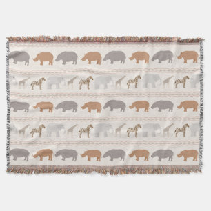 African animals pattern 1 throw blanket