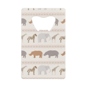 African animals pattern 1 wallet bottle opener