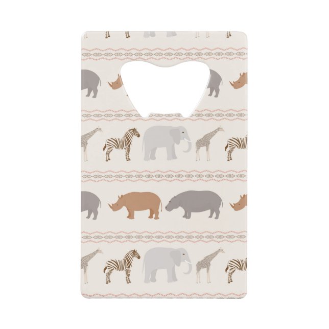 African animals pattern 1 wallet bottle opener (Front)