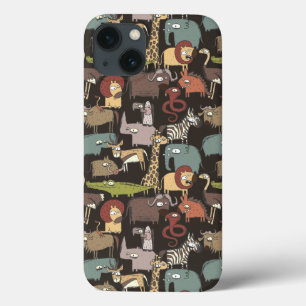 African Animals Pattern iPhone 13 Case