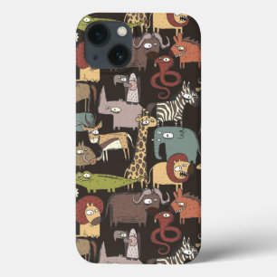 African Animals Pattern iPhone 13 Case