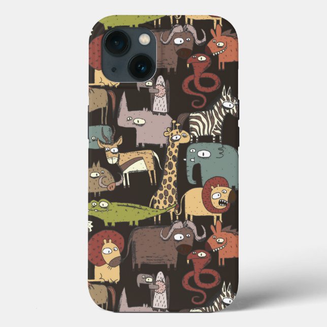 African Animals Pattern Case-Mate iPhone Case (Back)