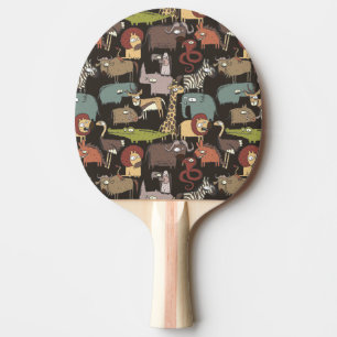 African Animals Pattern Ping Pong Paddle