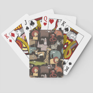 African Animals Pattern Playing Cards