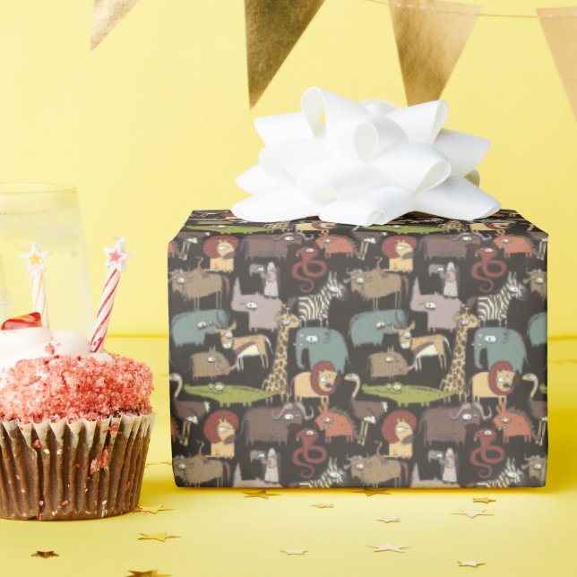 African Animals Pattern Wrapping Paper (Birthday Party)