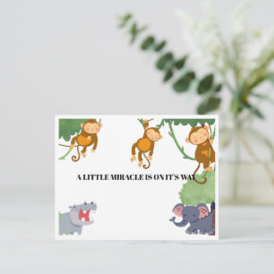 African Animals Surprise Gender Baby Shower  Holiday Postcard