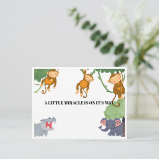 African Animals Surprise Gender Baby Shower  Holiday Postcard