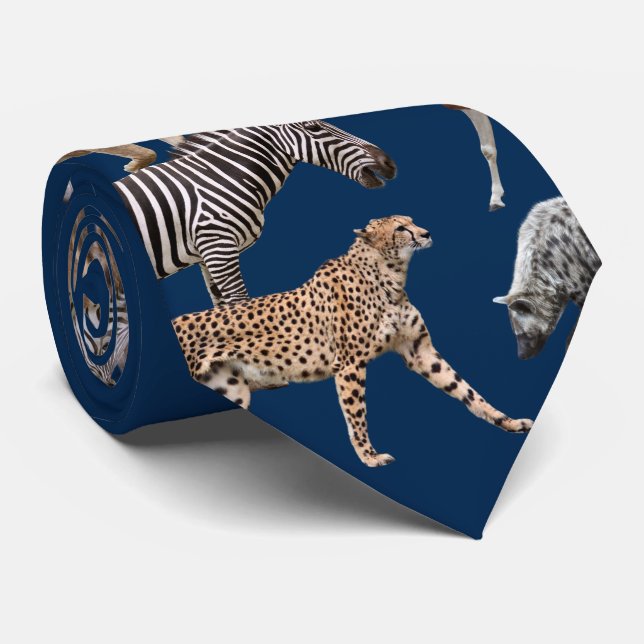 African Animals Tie (Rolled)