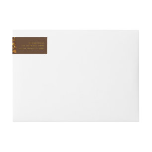 African Ankara Brown Floral Wrap Address Label