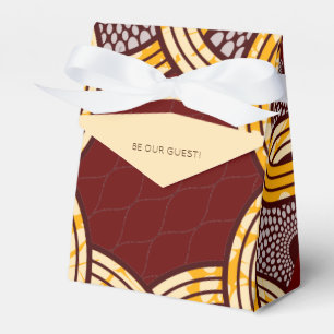 African Ankara Kitenge Gold Floral Favor Box