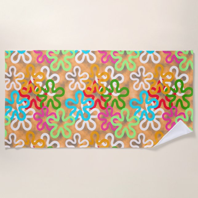 African Ankara Pattern Design  Beach Towel (Front)