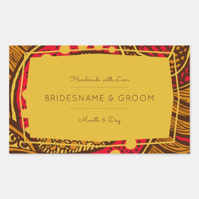 African Ankara Red Global Floral Gift Label (Front)