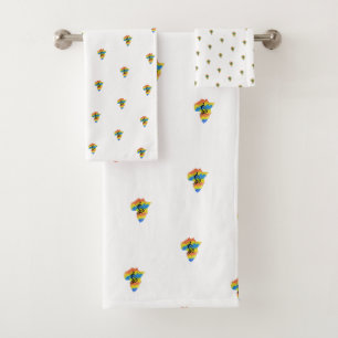 African art, Awesome Africa Map Shape Bath Towel
