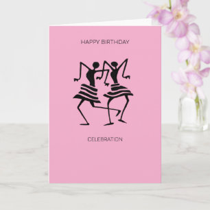 African Art Awesome Celebration Dance Birthday Card