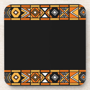 African art black coasters