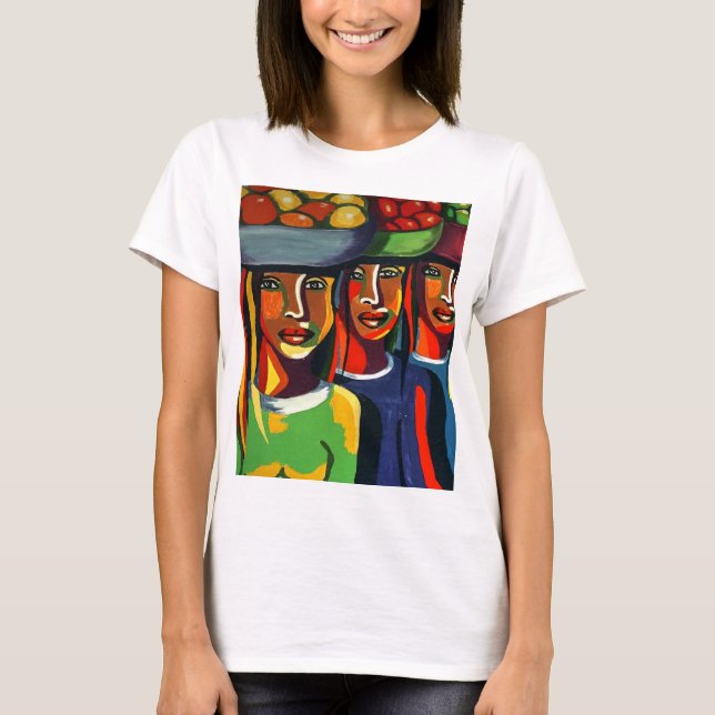 African Art Colourful Continent T-Shirt (Front)