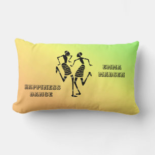 African Art, Colourful Happiness Dance Lumbar Pillow