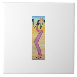 African Art Cute and Stylish Girl Tile
