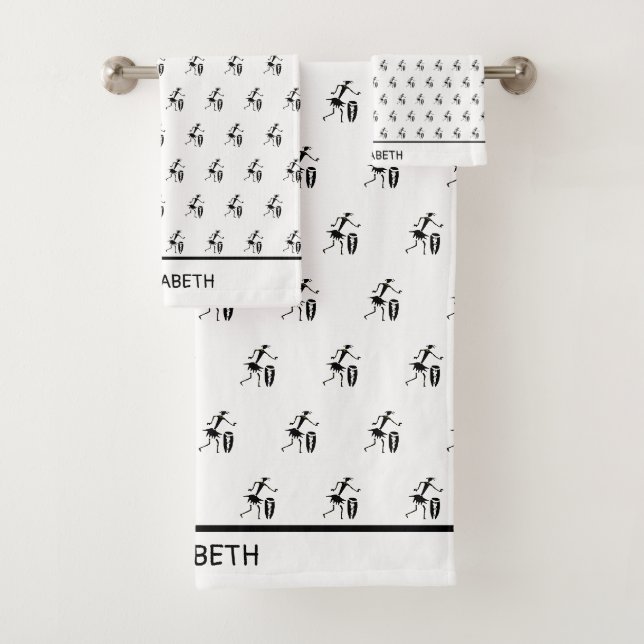 African Art, Cute Inspirational Dancer Bath Towel Set (Insitu)