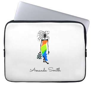 African Art, Elegant and Stylish Fashion Lady Laptop Sleeve