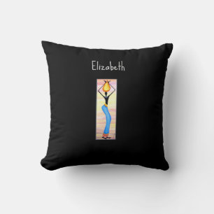 African Art, Elegant Woman, Coconut Oil Seller Throw Pillow