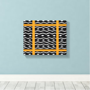 African art, Ethnic Pattern Orange Canvas Print