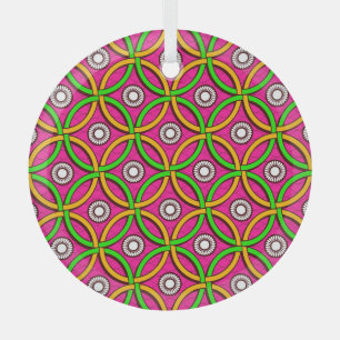 African Art: Seamless Abstract Picture Glass Ornament