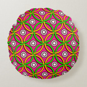 African Art: Seamless Abstract Picture Round Pillow