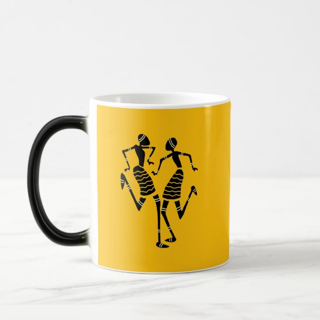 African Art, Silhouette Celebration Dance Mug (Left)