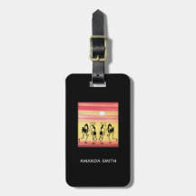 African Art Sunset Break Dance Luggage Tag