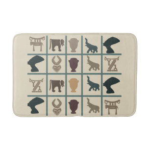African art symbol and motifs pattern bath mat