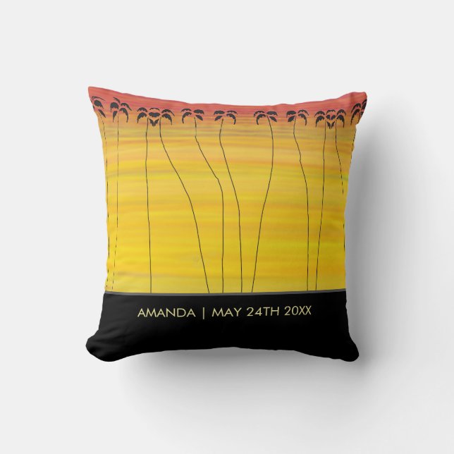 African art, Tropical Sunshine Throw Pillow (Front)