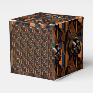 African art. Women looking at the front Favor Box