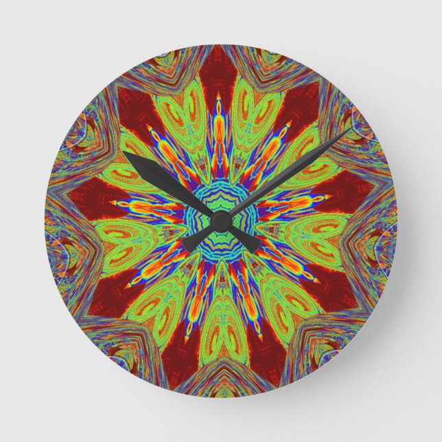 African Asian European ethnic pattern Round Clock (Front)