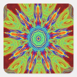 African Asian European ethnic pattern Square Sticker