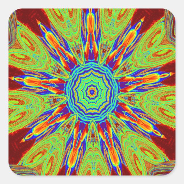 African Asian European ethnic pattern Square Sticker (Front)