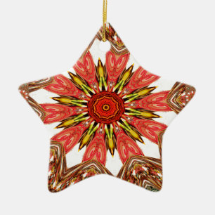 African Asian traditional edgy pattern Ceramic Ornament