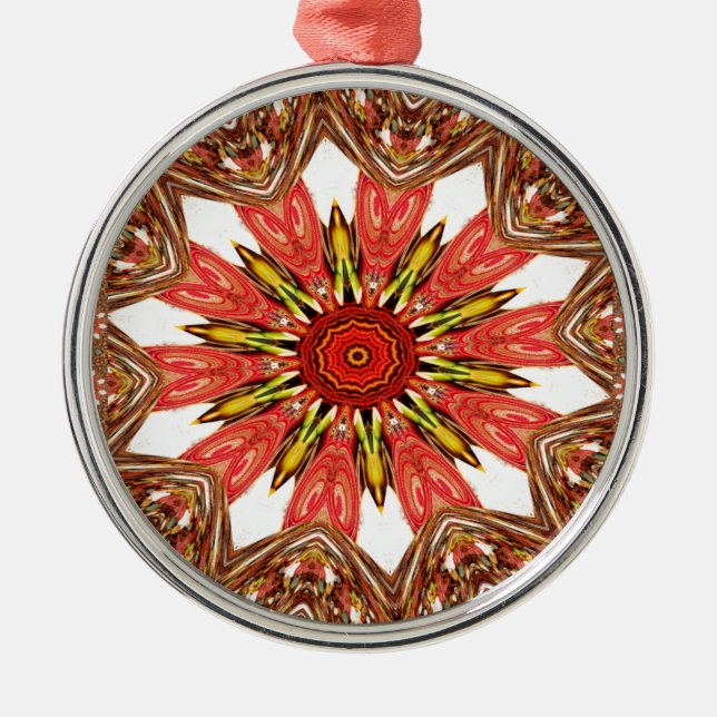 African Asian traditional edgy pattern Metal Ornament (Front)