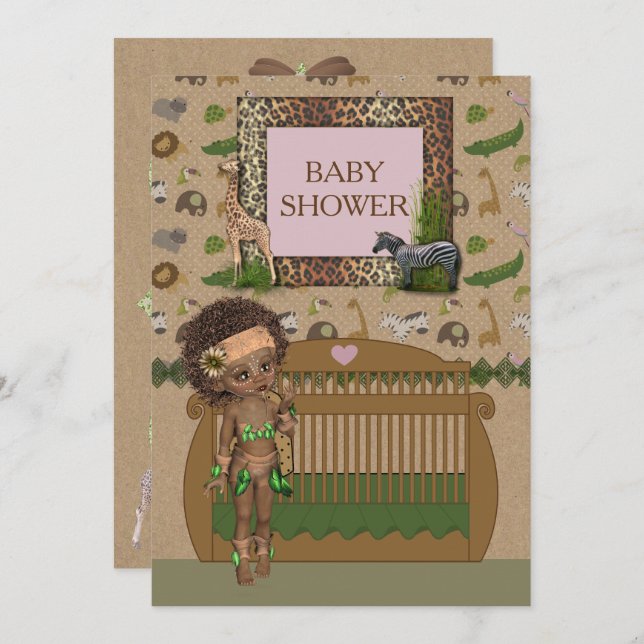 African Baby Shower Invitation (Front/Back)