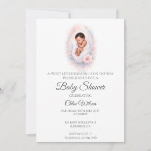 African Baby Sleeping Baby Shower Invitation