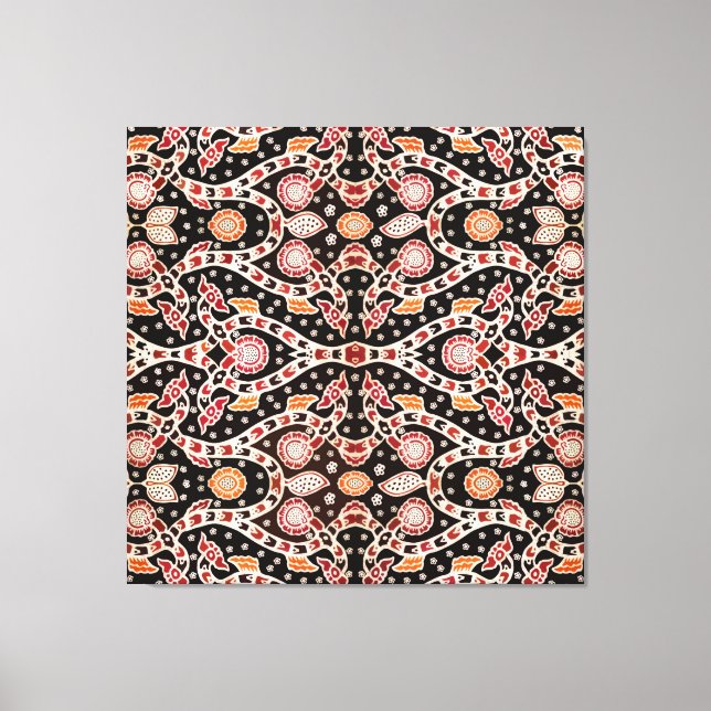 African Batik Climbing Ivy Canvas Print (Front)
