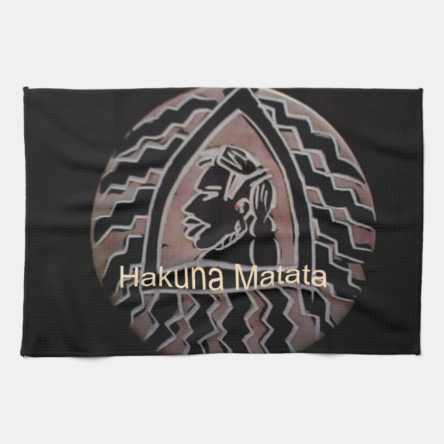 African Beauty: Bongo Maasai Portrait Tribal Art Kitchen Towel (Horizontal)