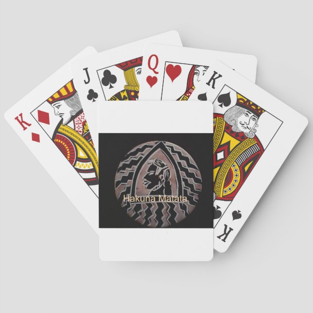 African Beauty: Bongo Maasai Portrait Tribal Art Playing Cards (Back)