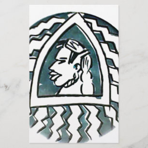 African Beauty Bongo Maasai Portrait Tribal Art  Stationery