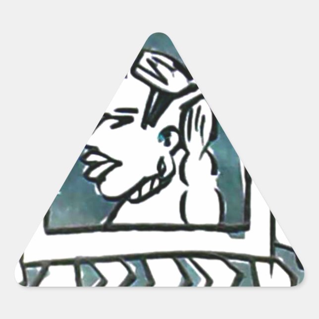 African Beauty Bongo Maasai Portrait Tribal Art  Triangle Sticker (Front)